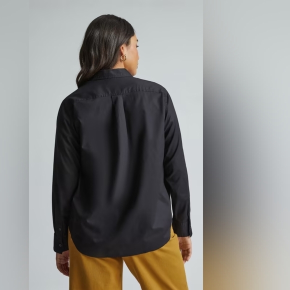 EVERLANE THE MUST HAVE SILKY COTTON RELAXED SHIRT IN BLACK•SIZE 2•NWT! - Picture 2 of 6